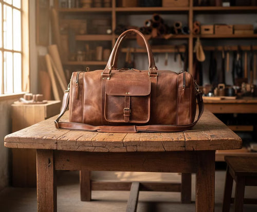 Buffalo Leather Duffel Bag
